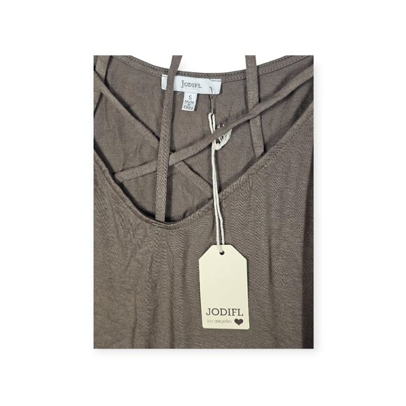 Jodifl Strappy Crisscross Front Tank Top S Green Lightweight Sleeveless - Picture 2 of 5